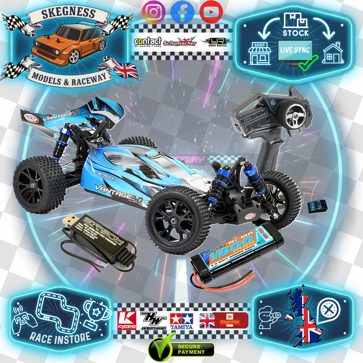 FTX - VANTAGE (V2) 2.0 (BRUSHED) BUGGY 1/10 4WD RTR - FTX5533b