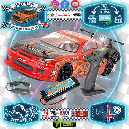 FTX - RC BANZAI RC 2.4GHZ 4WD RTR 1/10 BRUSHED DRIFT / Touring CAR - RED - RADIO/BATTERY/CHARGER INCLUDED