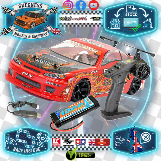 FTX - RC BANZAI RC 2.4GHZ 4WD RTR 1/10 BRUSHED DRIFT / Touring CAR - RED - RADIO/BATTERY/CHARGER INCLUDED