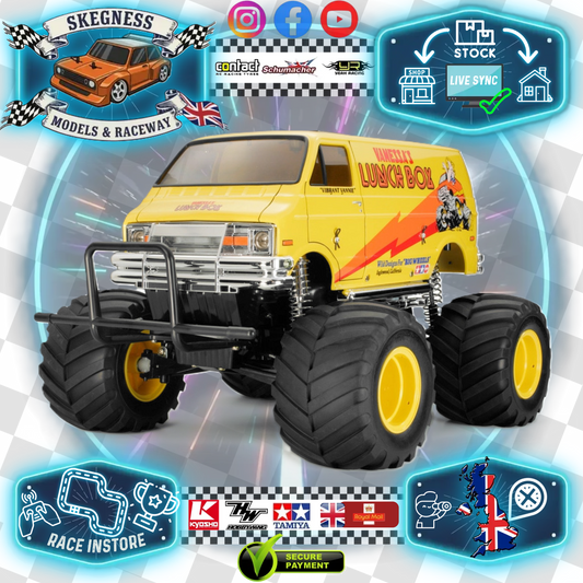 TAMIYA 58347 - RC LUNCH BOX KIT - 1/12 2WD Monster Truck - INC's ESC & MOTOR) (Requires: Radio, Servo, Battery & Charger)