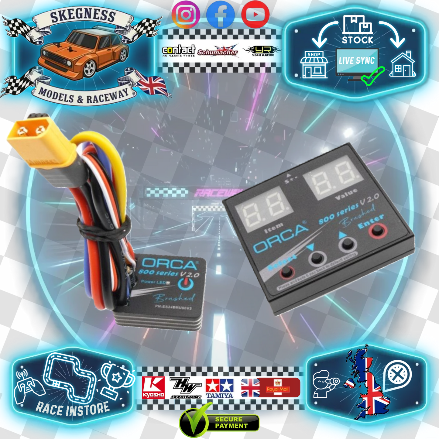 OR-ES24BRU80V2 - ORCA 800 SERIES V2.0 – BRUSHED ELECTRONIC SPEED CONTROLLER WITH PROGRAM CARD (WATER RESISTENT)