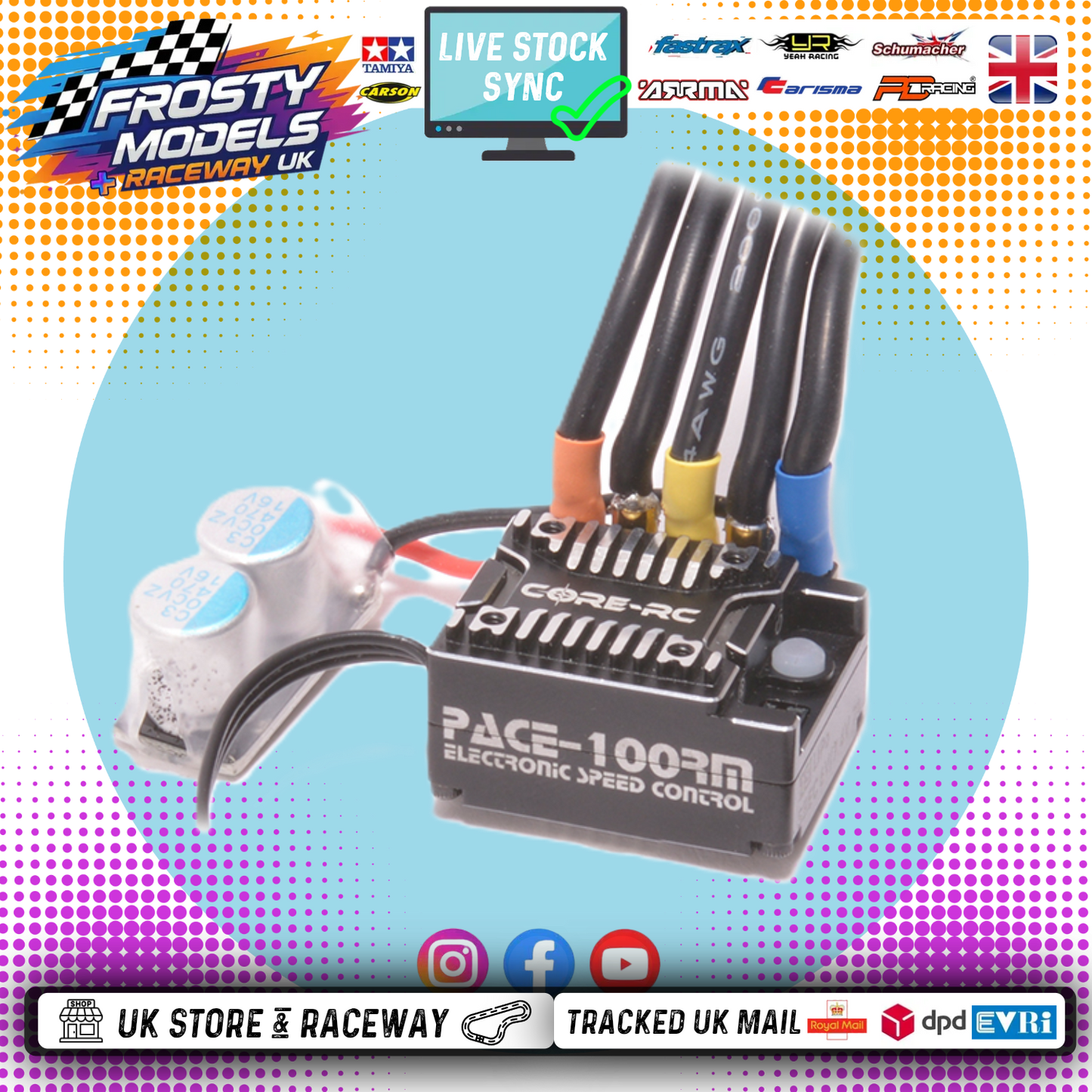 CORE RC - PACE 100RM Brushless ESC - 1S Lipo Compatible - CR899 (Ideal for GT12 & Mini - Sensor lead not included)