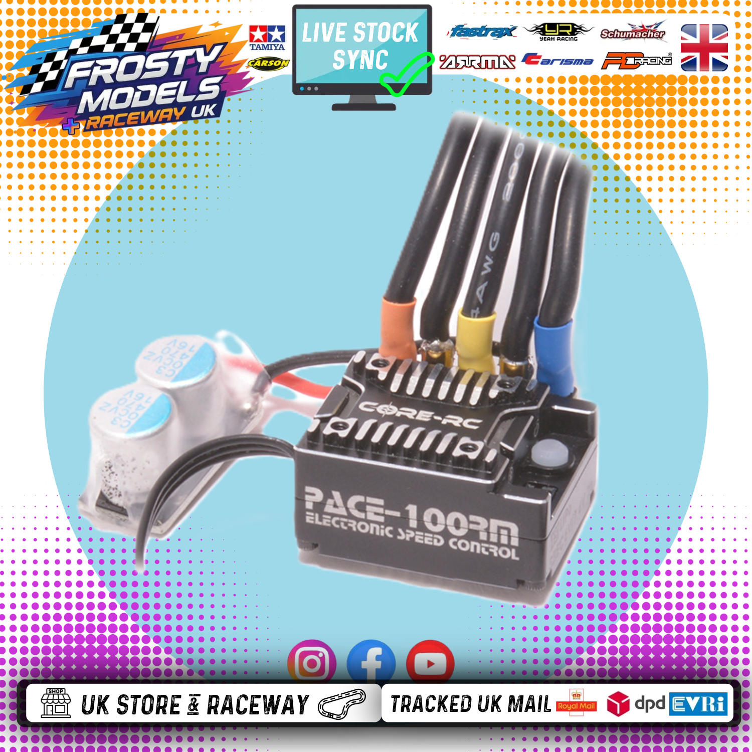 CORE RC - PACE 100RM Brushless ESC - 1S Lipo Compatible - CR899 (Ideal for GT12 & Mini - Sensor lead not included)
