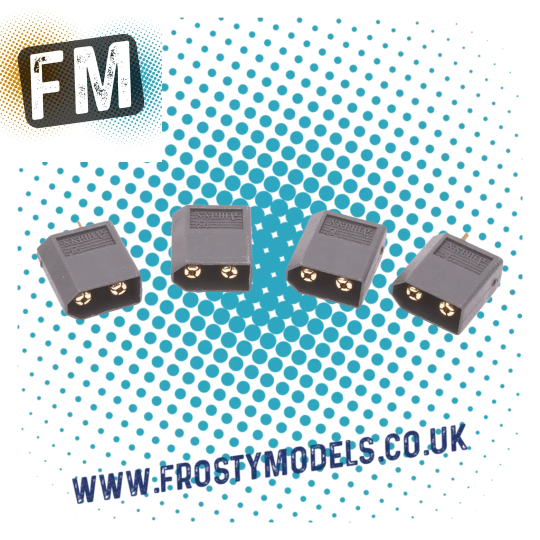 XT60 PLUG (Fitted on ESC & Sky Chargers) (MALE) BLACK - 4PCS - MK2980FBK