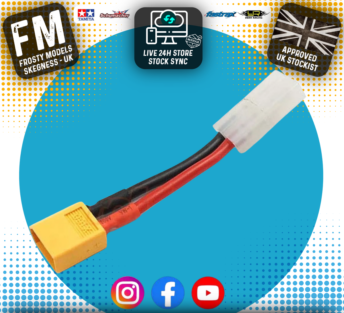 Yeah Racing - XT60 Male To Tamiya Female Connector Adapter - WPT-0135