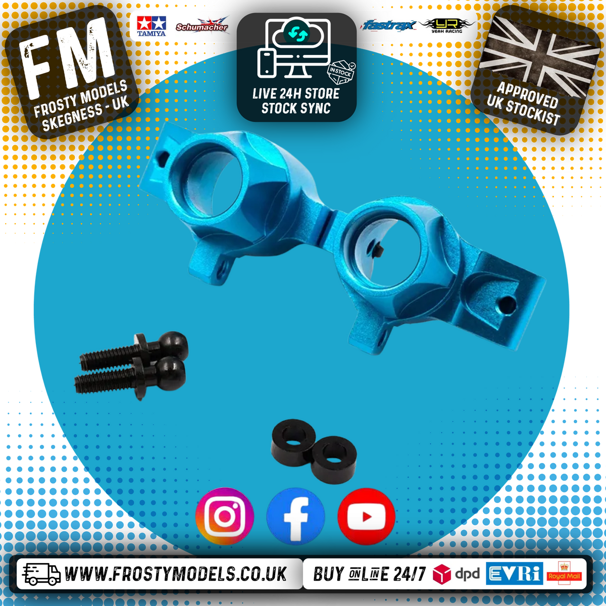 Yeah Racing - Aluminum Rear Hub for TATT-S03 (Tamiya TT02 RWD) Blue - TATT-012BU