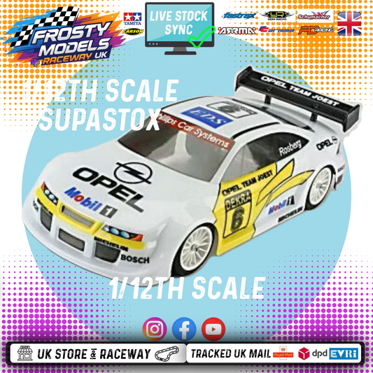 GT12 Supastox Body - Opel Calibra - Clear Lexan - Fits 1/12 Car 205mm Wheelbase / 160mm Wide