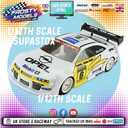 GT12 Supastox Body - Opel Calibra - Clear Lexan - Fits 1/12 Car 205mm Wheelbase / 160mm Wide