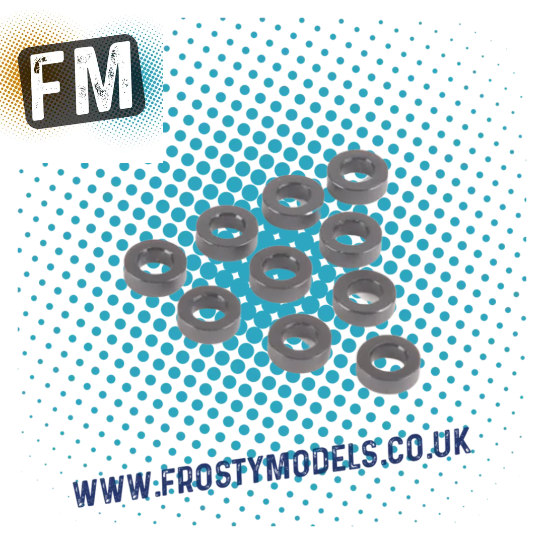 SCHUMACHER RC - (BLACK) 2MM THICK ALLOY M3 WASHERS/SPACERS/SHIMS - (18PC) U7711