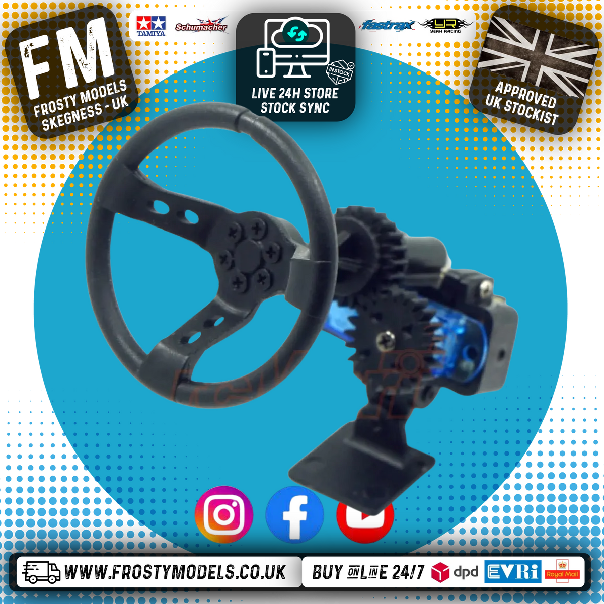 Yeah Racing - RC Motion Steering Wheel For 1/10 Touring Drift RC Car/Crawler/Trackor Truck (Inc's Micro Servo) - YA-0539