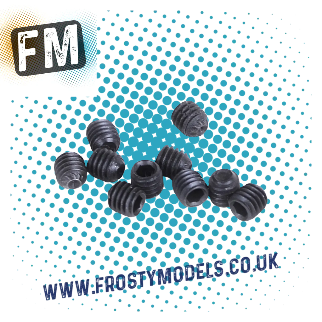 SCHUMACHER RC - (BLACK) M3 X 3MM STEEL GRUB SCREWS - (10PC) U4210