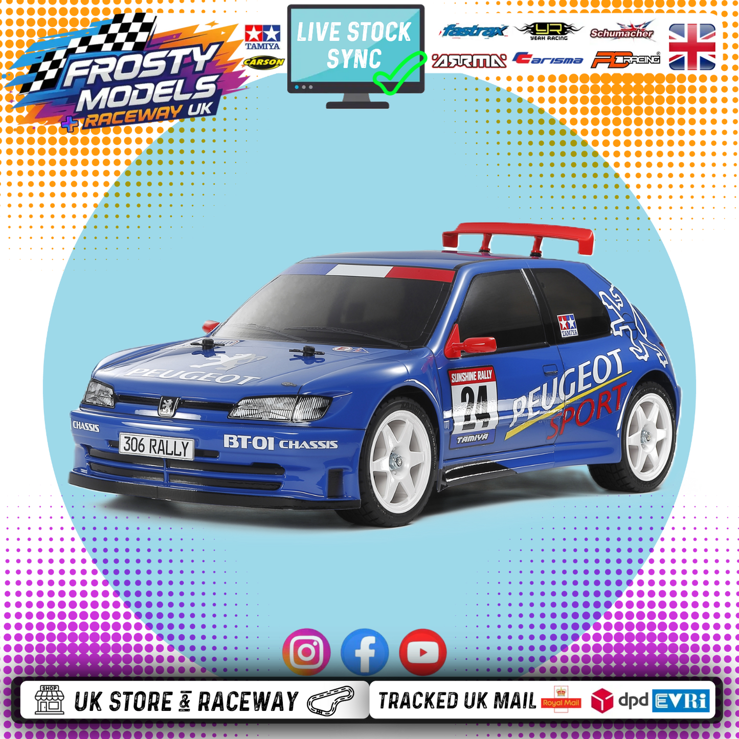 Tamiya 58746 - Peugeot 306 Maxi (BT01) Kit form FWD or RWD 1/10 RC CAR