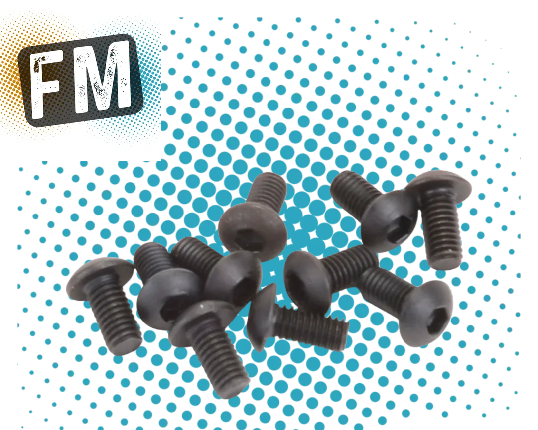 SCHUMACHER RC - (BLACK) M3 X 6MM Button Head (2MM HEX) HD BOLT - (PK10) U7103