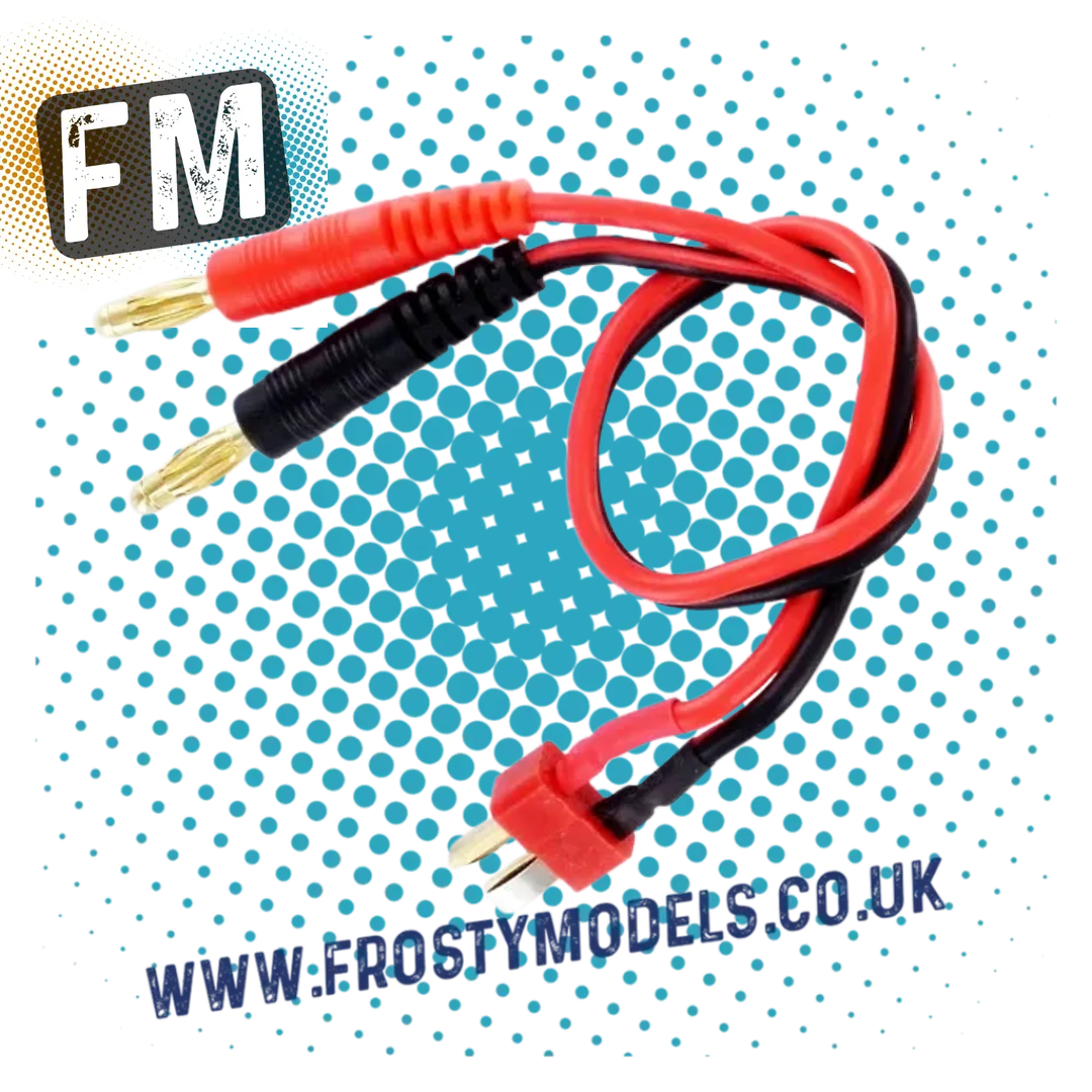 ETRONIX - 5MM BANANA TO T-PLUG MALE DEANS CHARGING CABLE LEAD -  ET0268