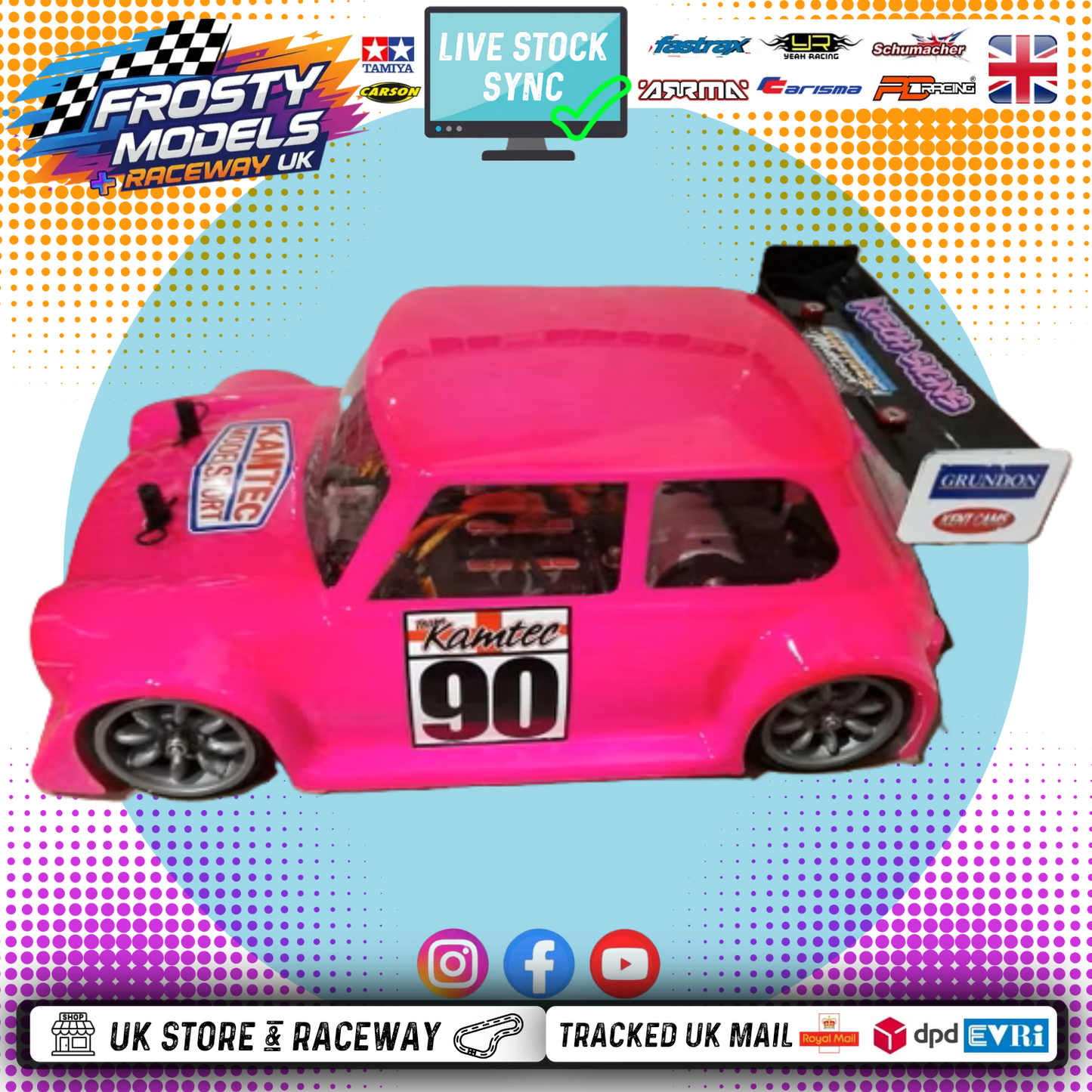 KAMTEC GT12 MINI RACER 756 Body (fits Mini Racer/Mini Assassin/Batt Cave JOK3R/ (1MM CLEAR LEXAN)