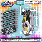 GT12 BMW M6 1/12 SCALE (CLEAR LEXAN) (Fits Atom) Body Shell (201mm wheelbase / 164mm wide)