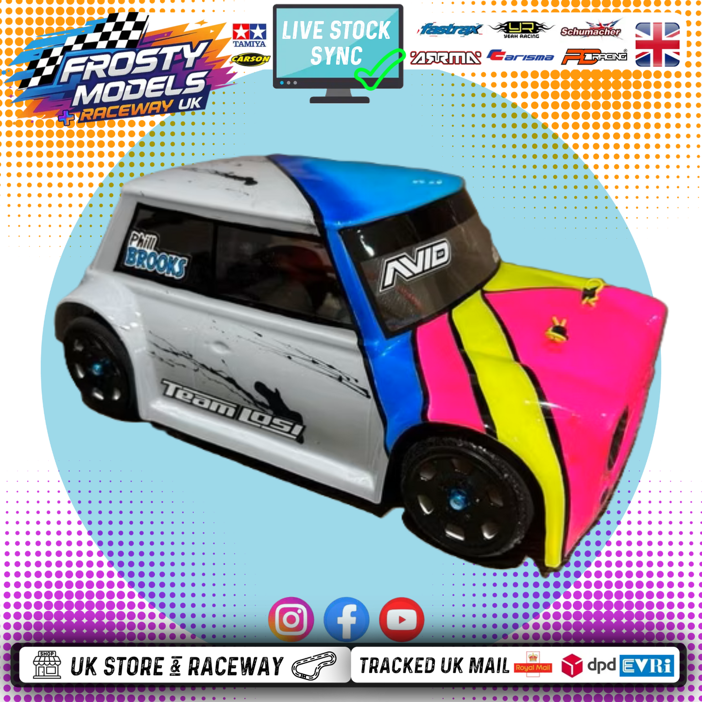 KAMTEC GT12 MINI MANIC 750 Body (fits Mini Racer/Mini Assassin/Batt Cave JOK3R/ (1MM CLEAR LEXAN)