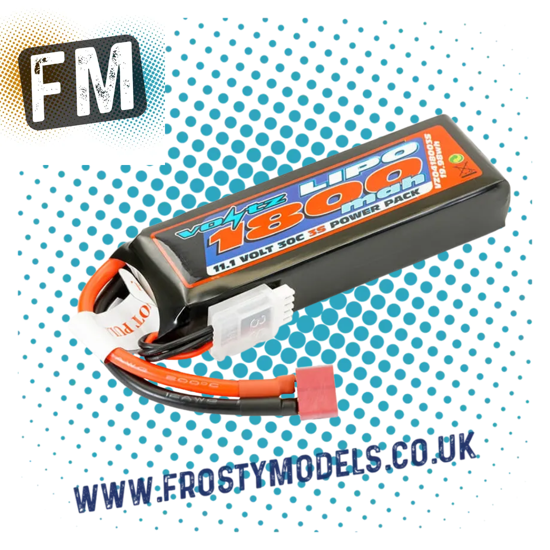 VOLTZ - 1800MAH 3S 11.1V 30C LIPO BATTERY - MICRO L115xW35xH24 - VZ0418003S