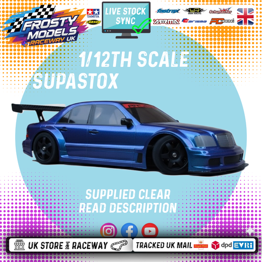 GT12 Supastox Body - Mercedes C Class DTM - Clear Lexan - Fits 1/12 Car 205mm Wheelbase / 160mm Wide