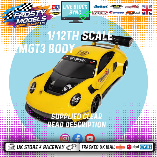 Bitty Design - P-GT3R GT12 & LMGT3 class Body Shell (Clear Lexan 1/12) - BD-GT12-PGT3R