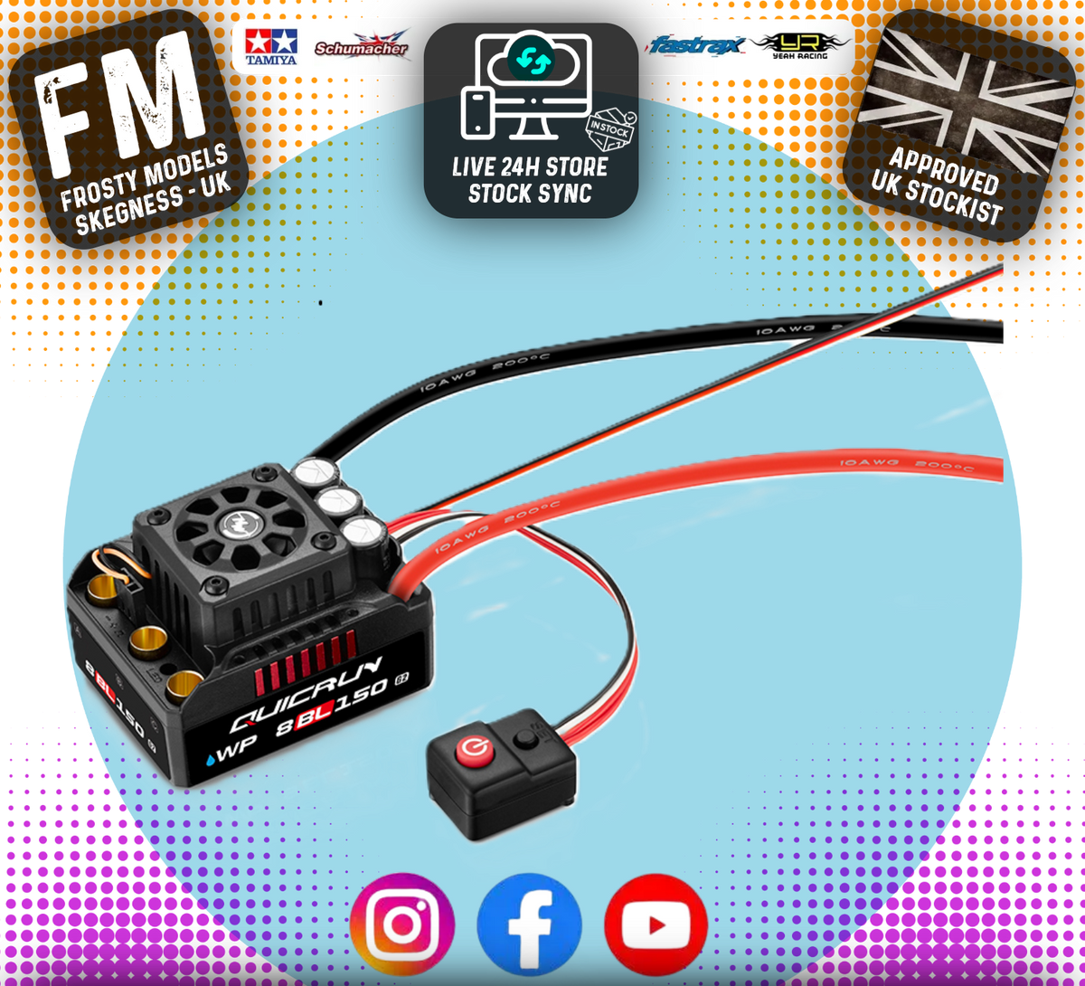 HOBBYWING - QUICRUN WP-8BL150 G2 ESC - 150Amp - 2-6S SENSORLESS HW30109003 (No Battery Plug) Ideal for 1/8th Offroad
