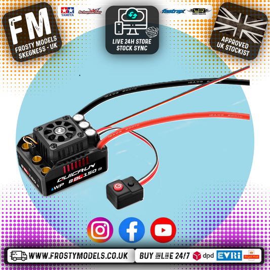 HOBBYWING - QUICRUN WP-8BL150 G2 ESC - 150Amp - 2-6S SENSORLESS HW30109003 (No Battery Plug) Ideal for 1/8th Offroad