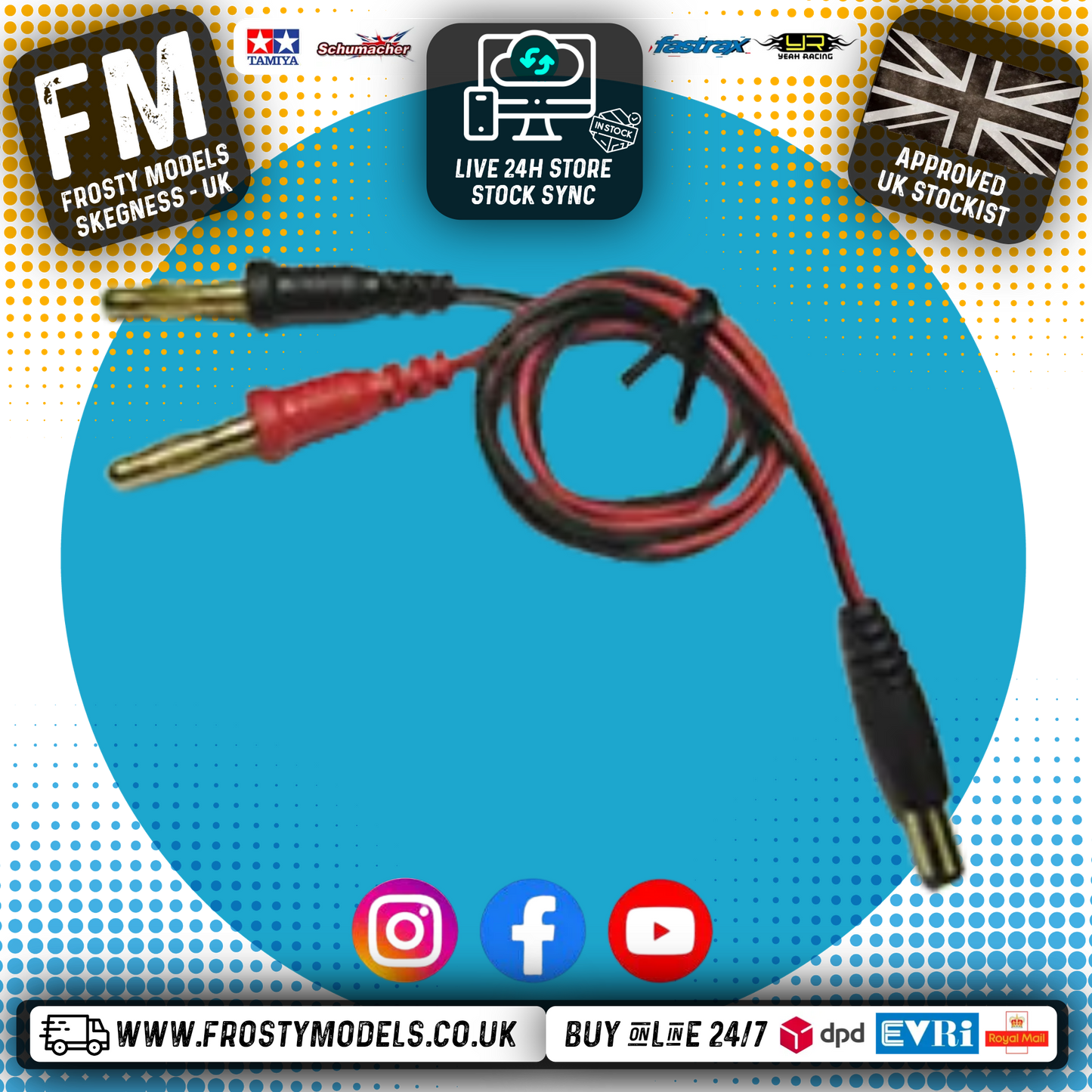 Etronix / Futaba - (2.1-) Charger Lead - TX 22Awg 60cm Pvc Wire - ET0276