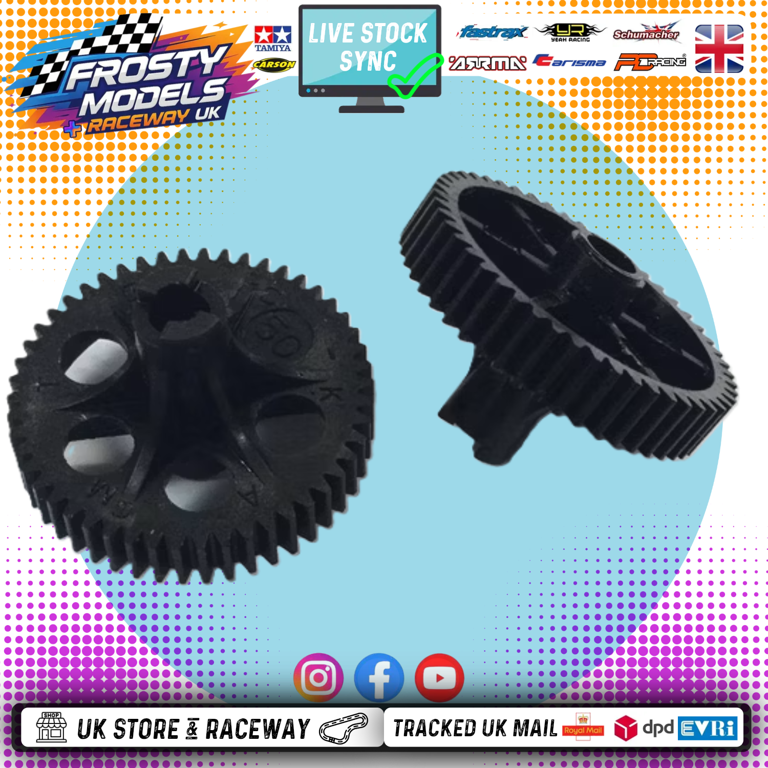KAMTEC - 50 (50T) Tooth Spur Gear (NEW DESIGN) (1 Gear Only)