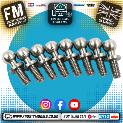 Yeah Racing - High Precision 64 Titanium Ball Stud 4.8mm x 6mm 8pcs -