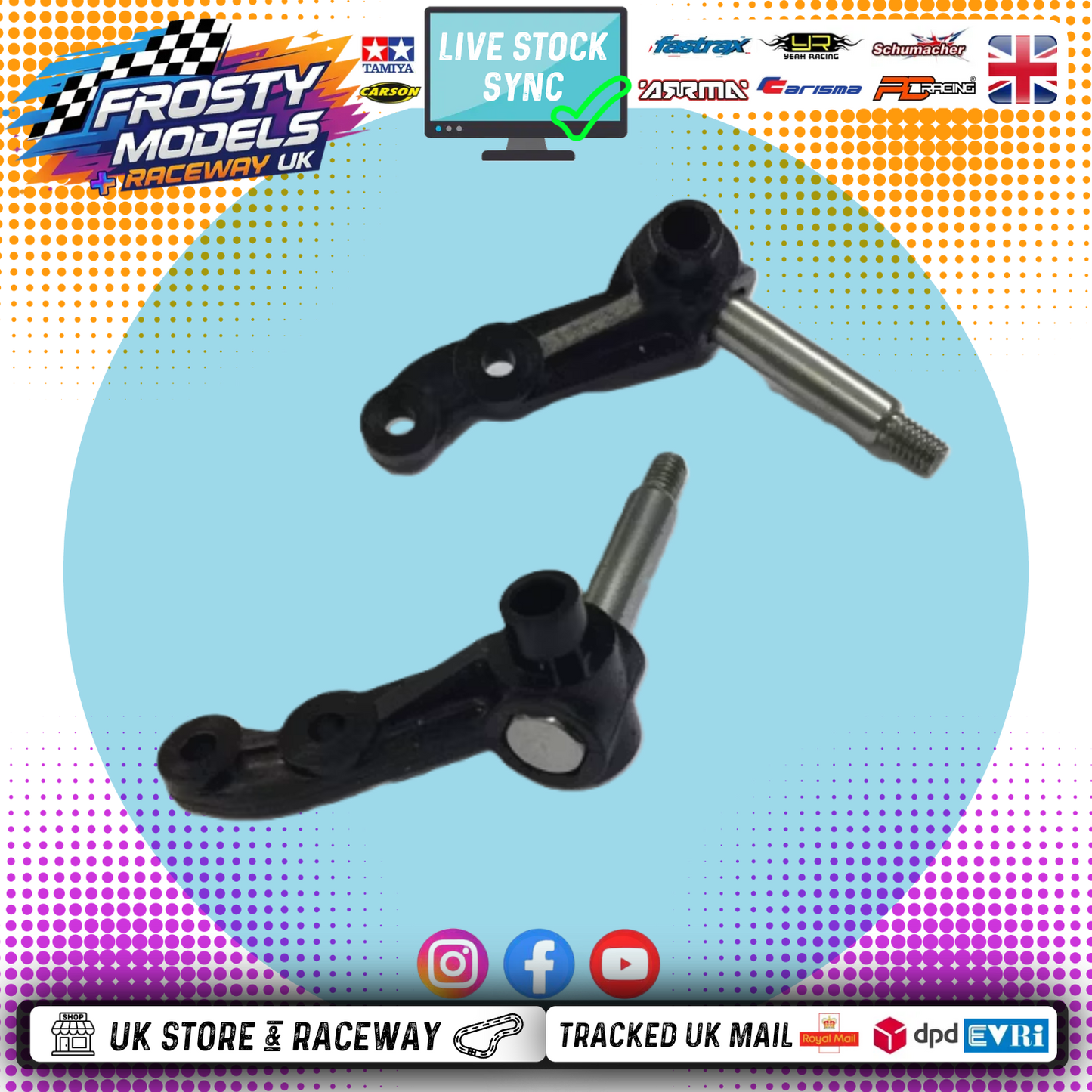 KAMTEC - Gt12 Mini Racer - Stub Axle Set - front 1 pair Ball Raced Version