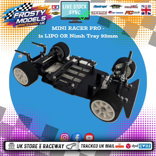 KAMTEC - GT12 1/12 Mini Racer PRO (3D Motor Pod BRUSHED/BRUSHLESS - 93mm 1S Lipo / 4cell Nimh Tray) - RC Circuit Rolling Chassis Kit (Assembled) With Mini Body, Wheels & Tyres