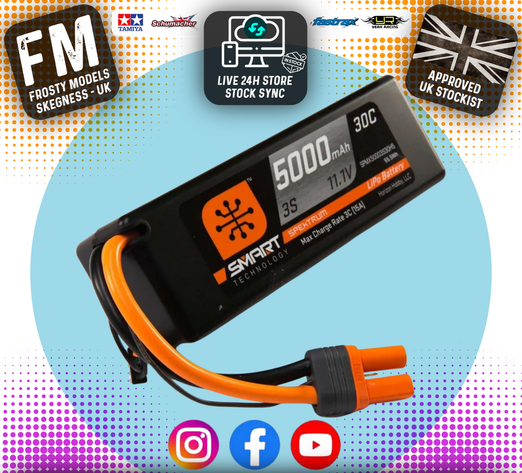 Spectrum - 5000mah 3S 11.1V Smart LiPo 30C Hardcase (IC5 PLUG) - O-SPMX50003S30H5