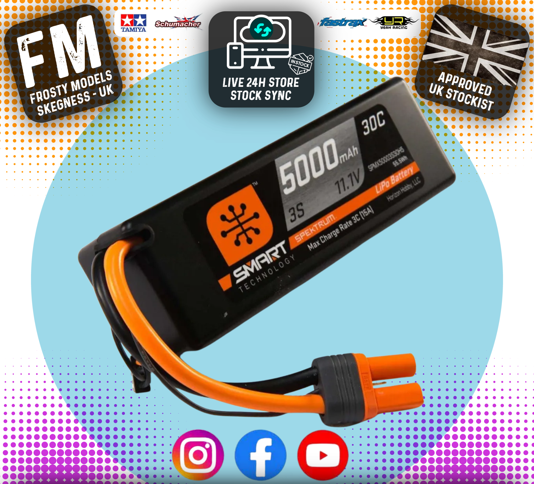 Spectrum - 5000mah 3S 11.1V Smart LiPo 30C Hardcase (IC5 PLUG) - O-SPMX50003S30H5