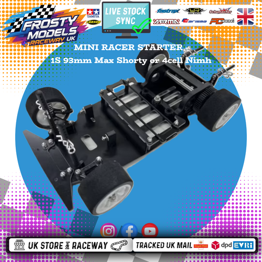 KAMTEC - GT12 1/12 Mini Racer Starter (Standard Pod BRUSHED/BRUSHLESS - 93mm 1S Lipo / 4cell Nimh Tray) - RC Circuit Rolling Chassis Kit (Assembled) With Mini Body, Wheels & Tyres