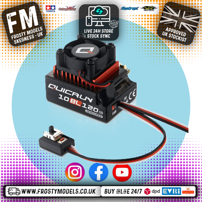 HOBBYWING - QUICRUN 10BL120 G2 - BRUSHLESS SENSORED ESC - WITH BATTERY PLUG - HW30107200 (IDEAL for 1/10th Touring Cars/Buggies/Drift Cars)