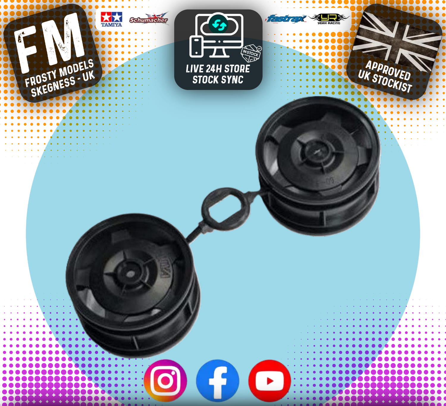 Tamiya 19335870 Astute 58550 Black rear Star Dish Wheels