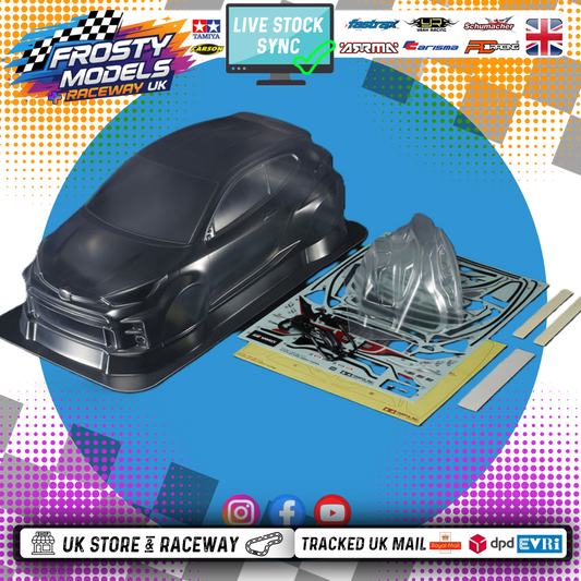 Tamiya 51656 - RC BODY GR YARIS (1/10 M-Chassis size 239mm Wheel Base) - Body parts, Stickers & Masking Included