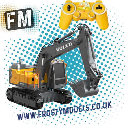 VOLVO - EC160E RC Radio Control Construction Excavator 1/20 - E588-003 - Licenced Product (Working Lights)