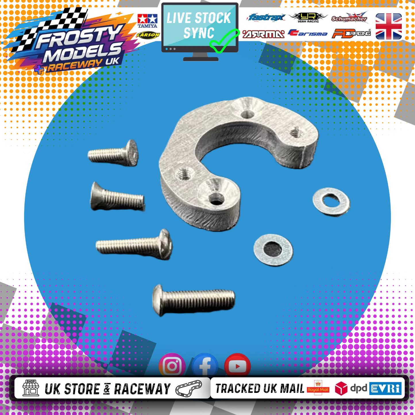 KAMTEC - Alloy Motor Spacer for Mini Racer Pro / Supastox / 1300 Pro / Nascar