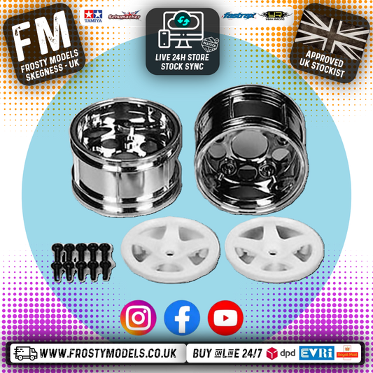 Tamiya 50673 - 30mm wide / 12mm Hex 5 SPOKE TWO PIECE WHEELS 1/10 Touring Car
