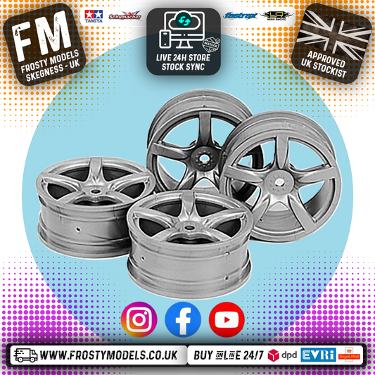 Tamiya 51072 - Carrera Wheels 24mm wide (4 pcs) 1/10 Touring Car Size (12mm hex)