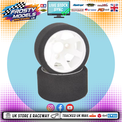 CONTACT RC - 1/12 GT12 Atom Rear 35Sh Q Foam Tyres 48mm - JG35RQ (1pair) 3 Nut Wheel & Tyre Set Pre-Glued