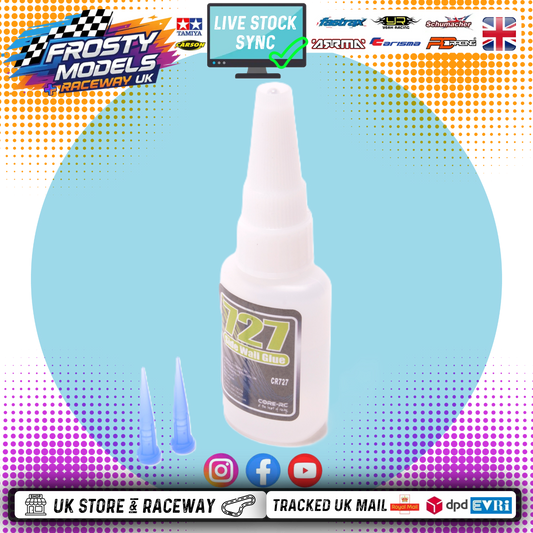 CORE RC - 727 MEDIUM SIDE WALL TYRE/TIRE GLUE + 2 NOZZLES - CR727 (SLOW DRYING)