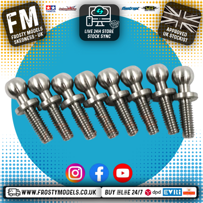 Yeah Racing - High Precision 64 Titanium Ball Stud 4.8mm x 8mm 8pcs - YA-0609