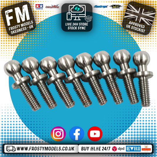 Yeah Racing - High Precision 64 Titanium Ball Stud 4.8mm x 8mm 8pcs - YA-0609
