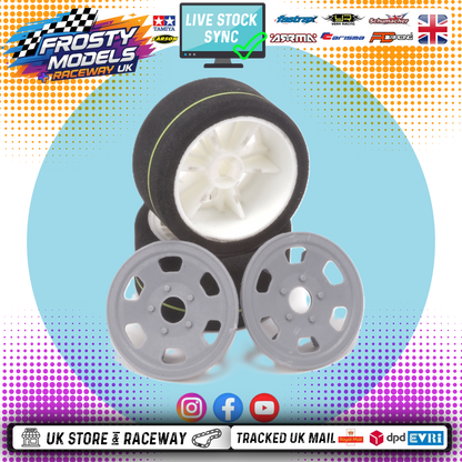 CONTACT RC - 1/12 Oval/Mini Rear 37Sh Control Tyre, 46mm diameter - JMCR (1pair) Wheel & Tyre Set Pre-Glued