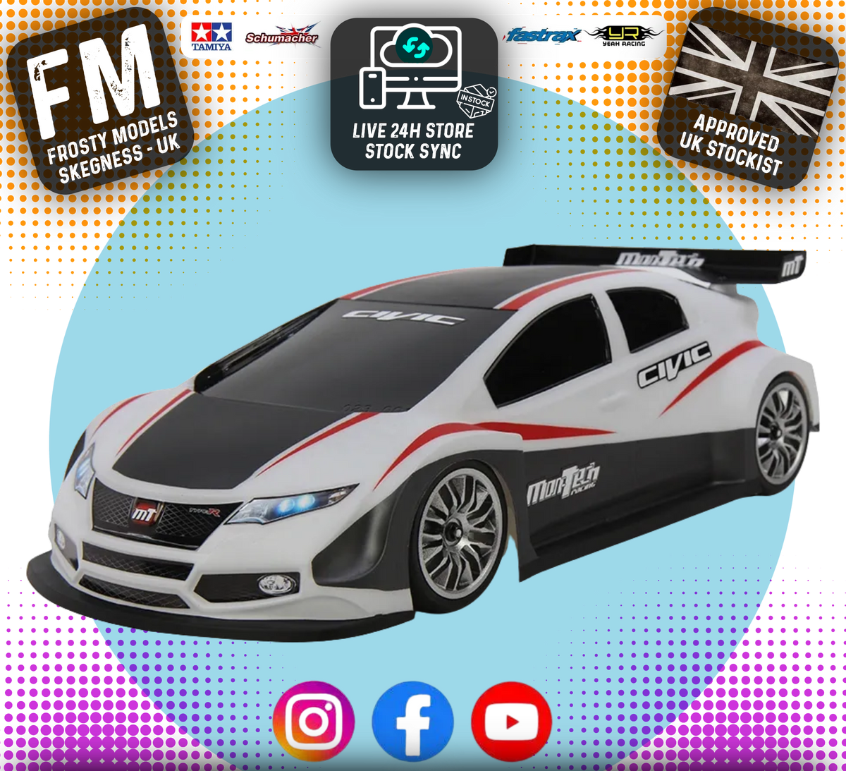 Montech - Honda CIVIC Type R - FWD RC CAR Body 190mm - Standard ETS BRCA - MT023001 (Unpainted)
