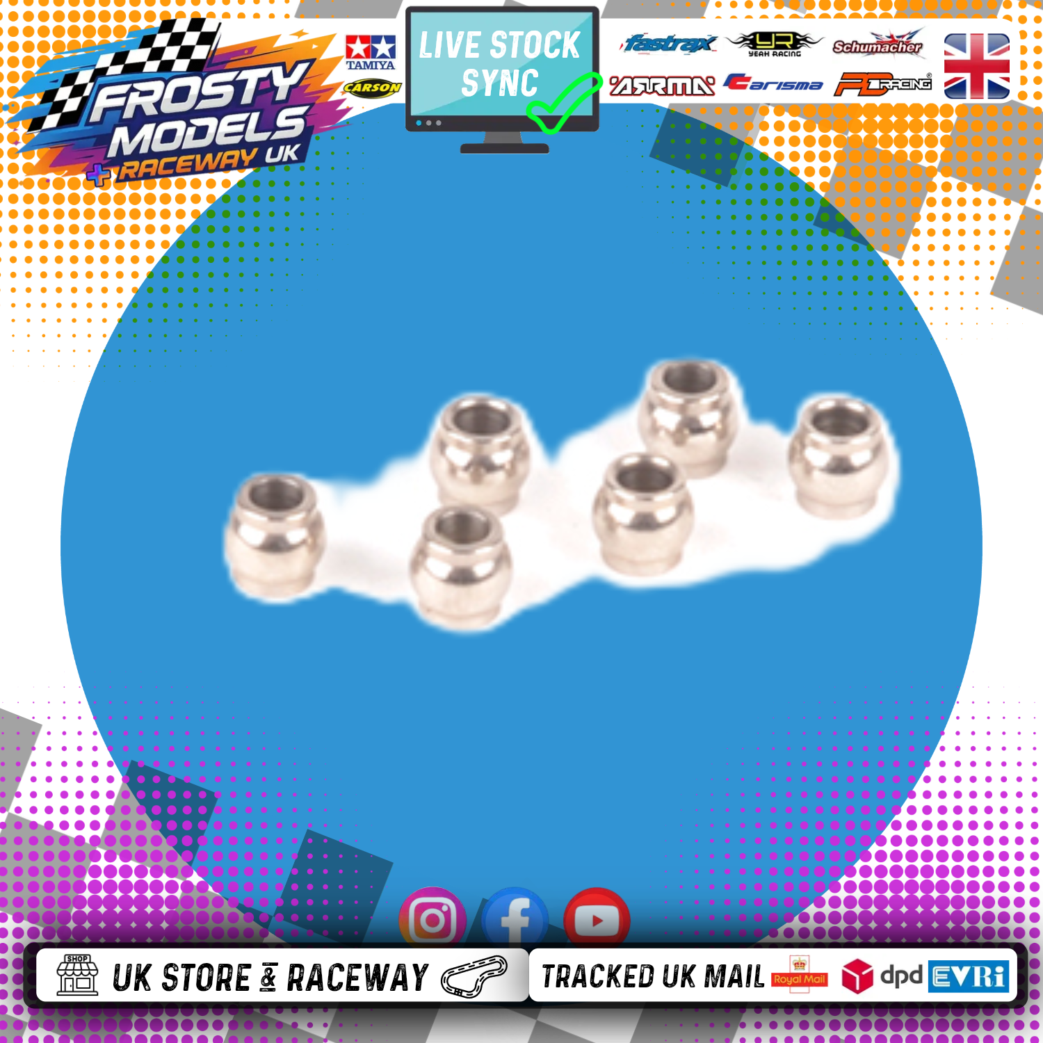 Core RC - Lower Shock End Balls - Ball Joints 48mm CRA134