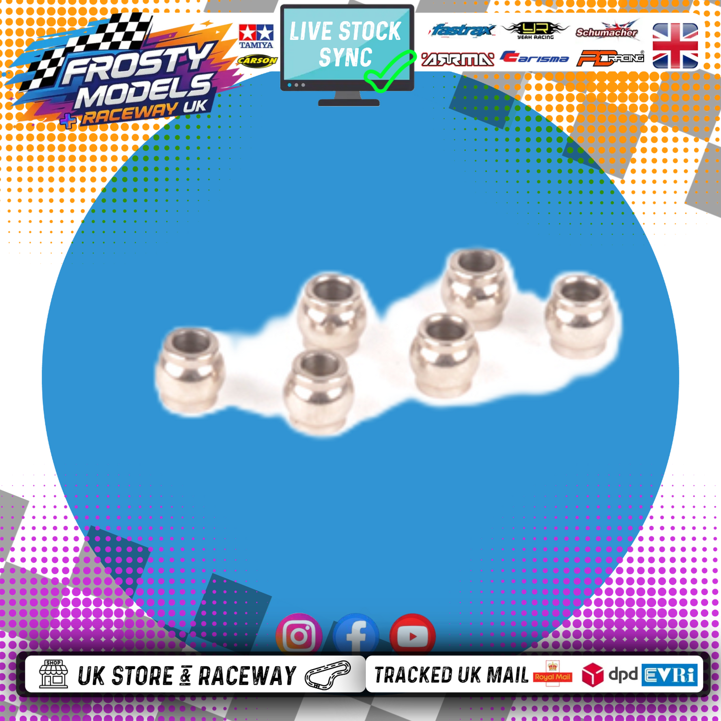 Core RC - Lower Shock End Balls - Ball Joints 48mm CRA134