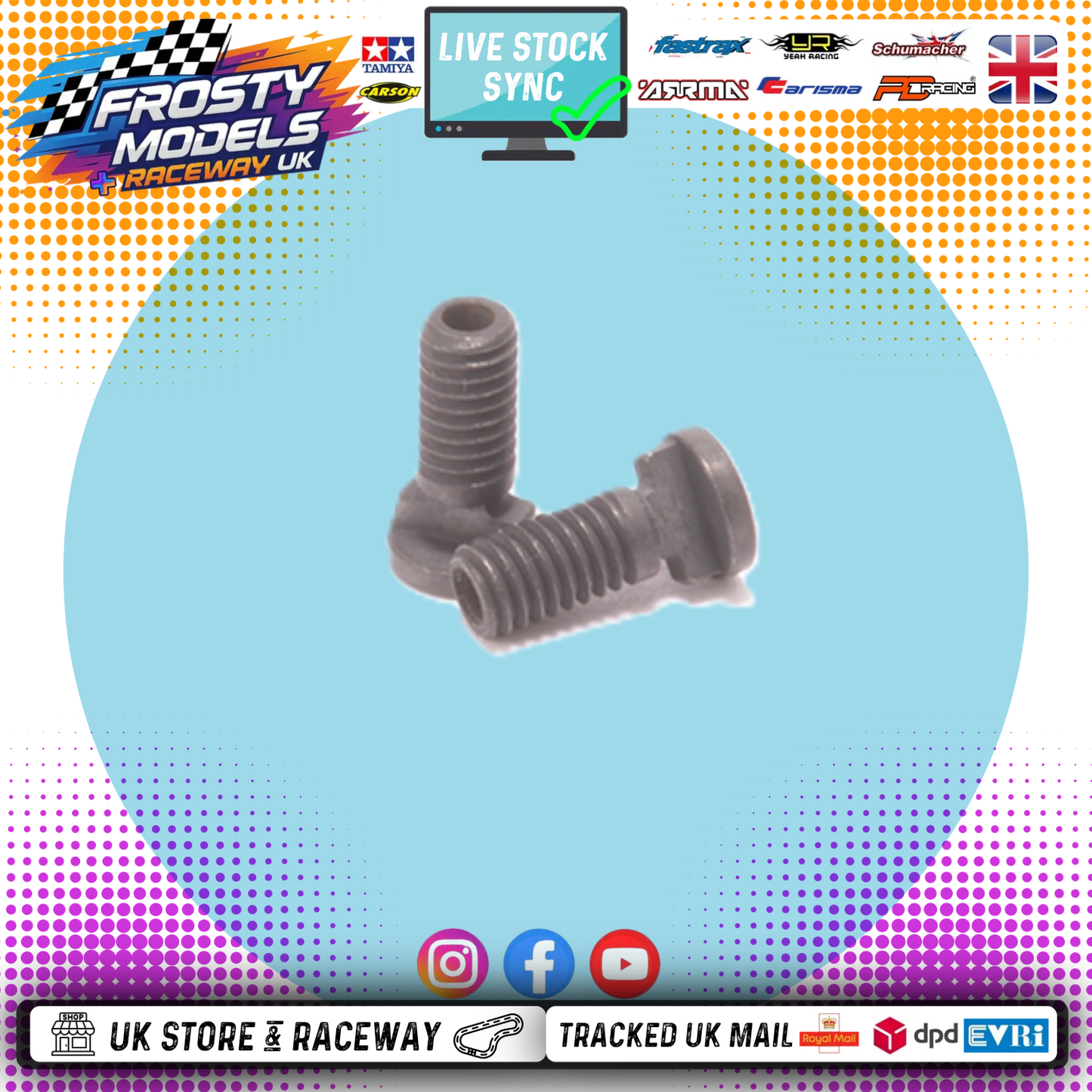 Schumacher - Rear Hex Axle Screw (pr) - Eclipse 6 - U8996 (Conversion)